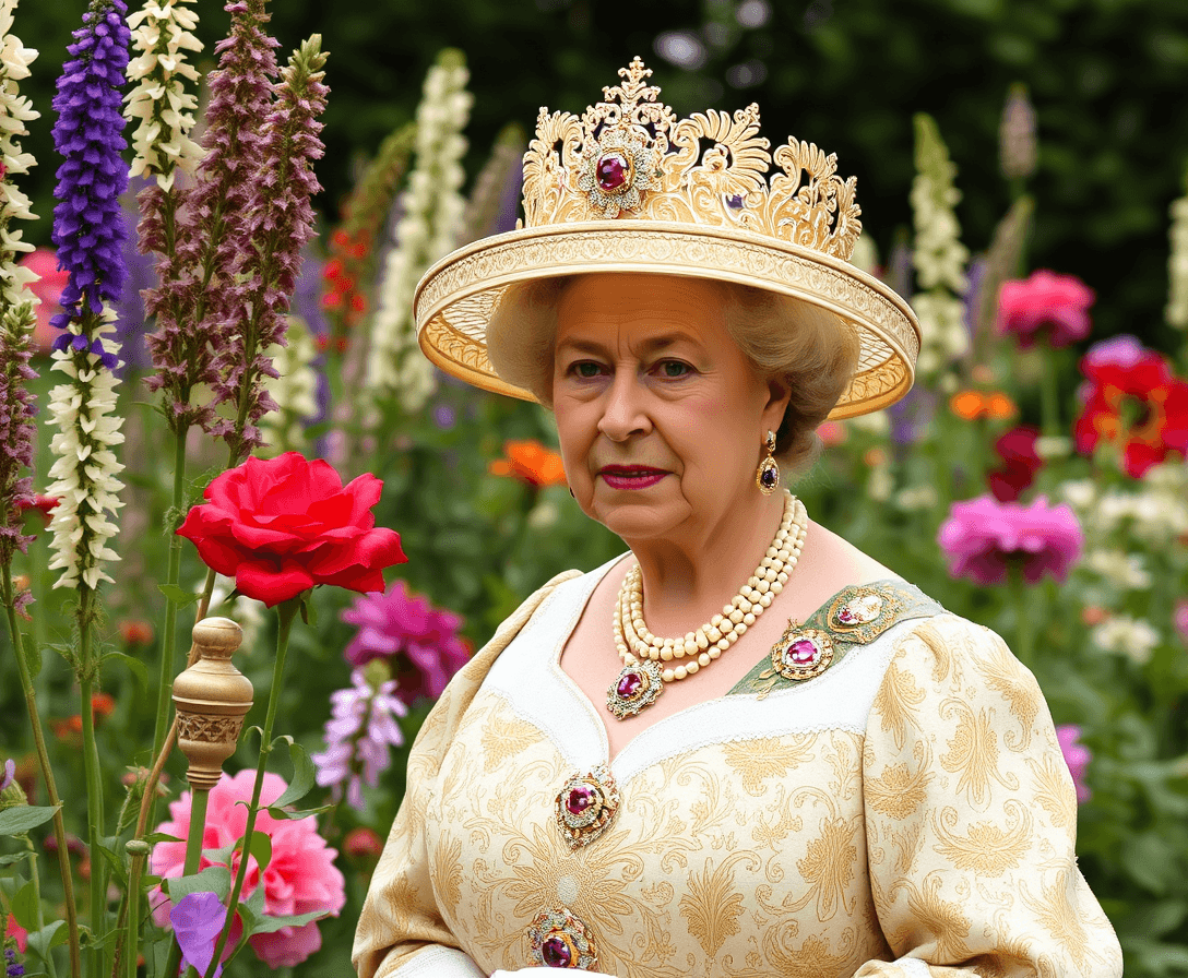 Queen Elizabeth I in a garden