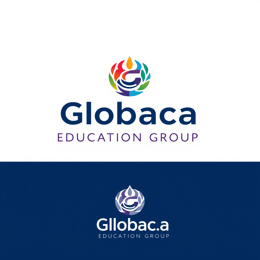 create a professional logo for Globaca Education Group. We are international school operators and management consultants working in the. MENA region. The logo should use no more than 5 colors and not resemble any similar industry company logos. use a white background