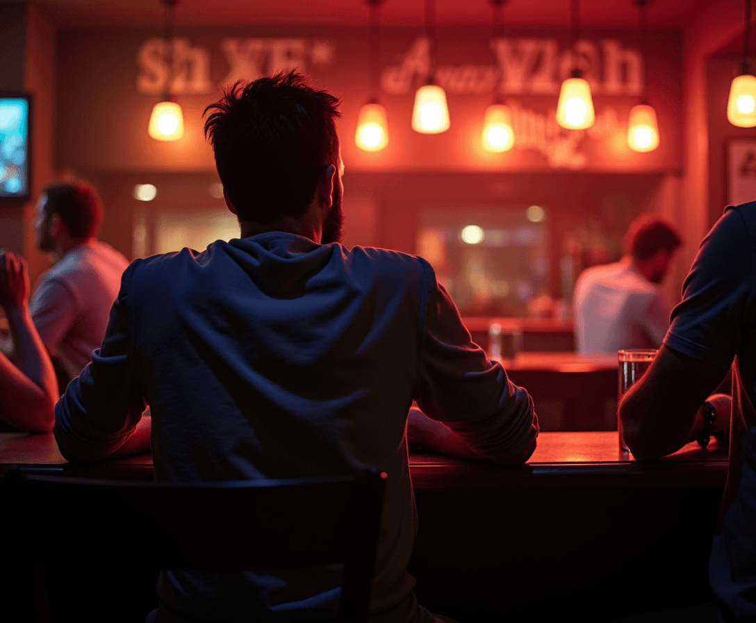 agree lazy guy watching football at bar