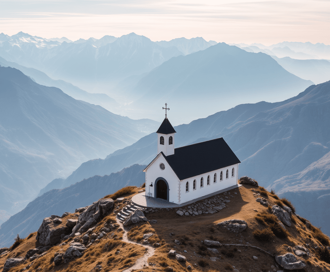 church on a mountain top

