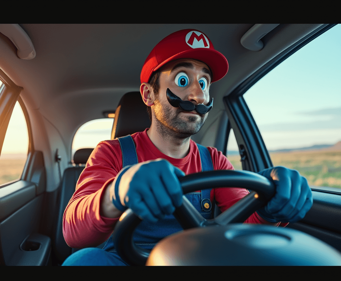 mikel arteta driving in mario kart defeating a very upset walter white