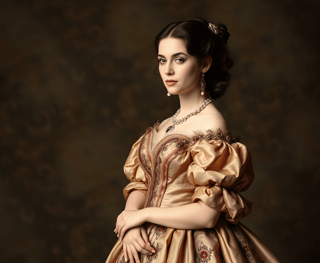 Regency lady in evening dress 