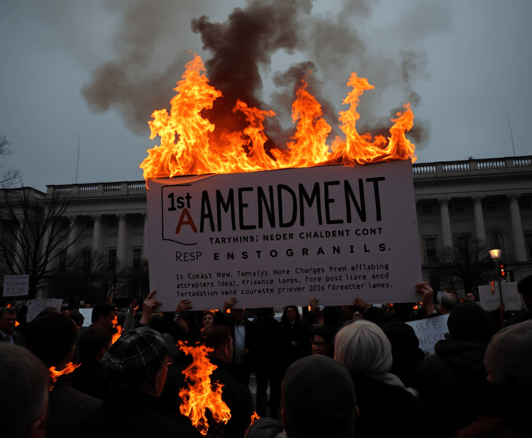 1st amendment on fire
