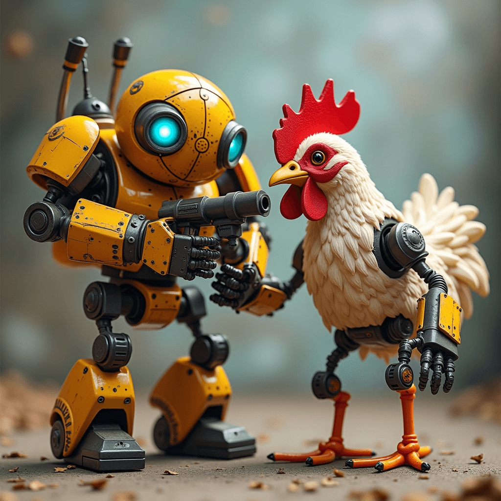 Robot attack chicken