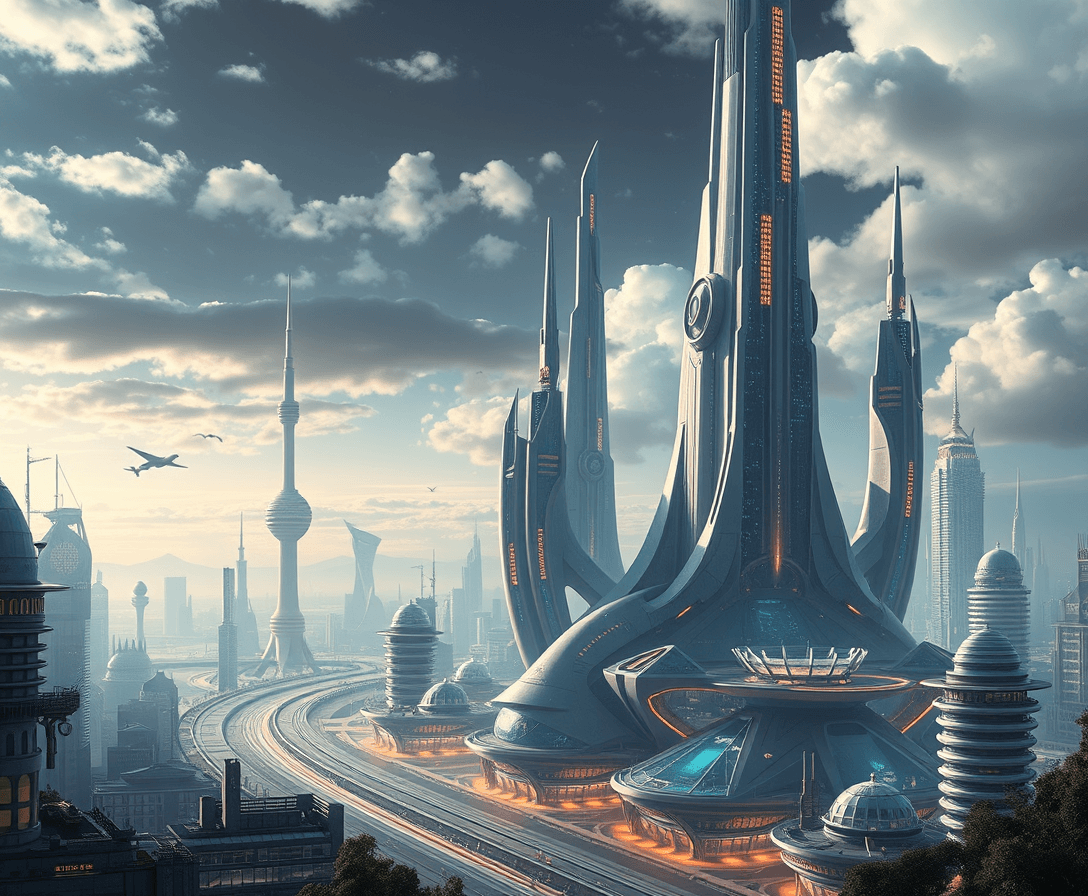 Futuristic city in year 3000
